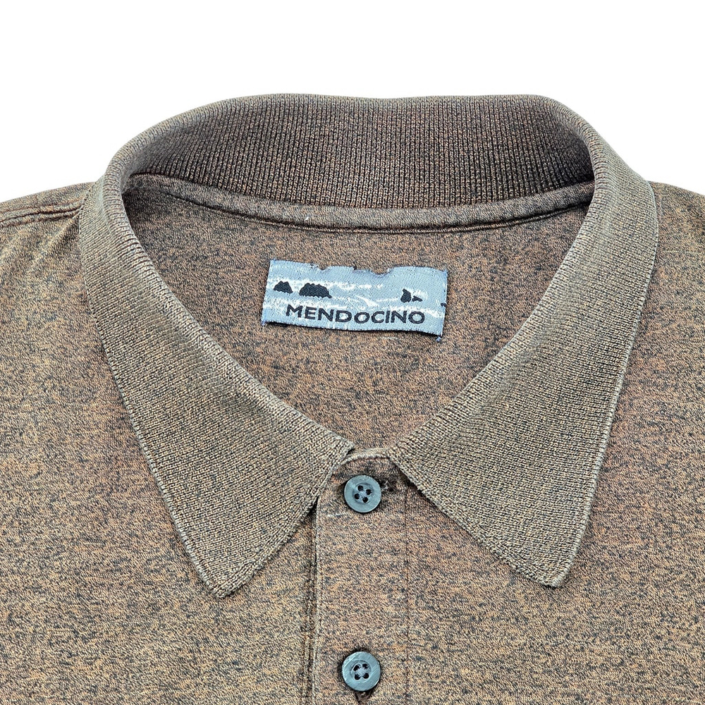 Quiet Luxury Mendocino Polo Shirt Men Brown Heather Short Sleeve - Picture 4 of 9